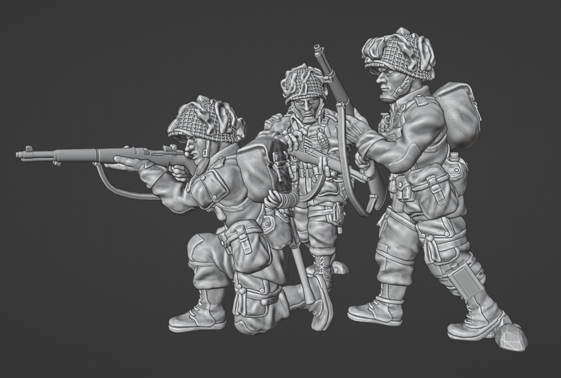 US Army Airborne Rifle Team 4 Firing by Colonel Muller