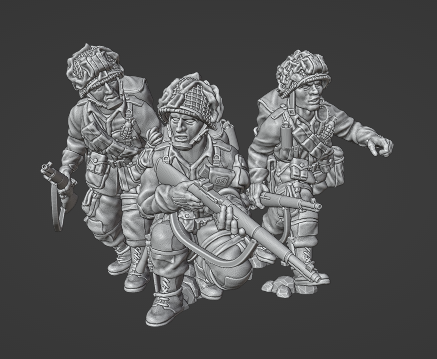 US Army Airborne Rifle Team 5 Firing by Colonel Muller