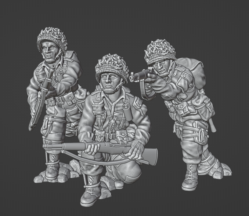 US Army Airborne Rifle Team 2 Firing by Colonel Muller