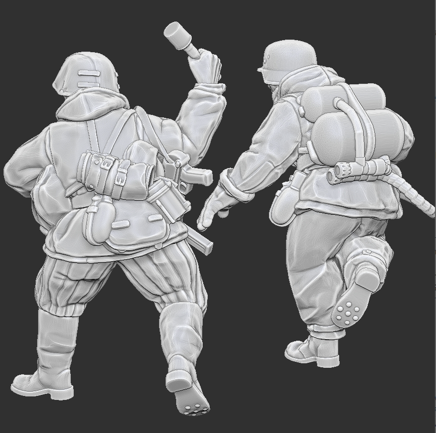 Late War German  Flamethrower Team from Just Some Miniatures.