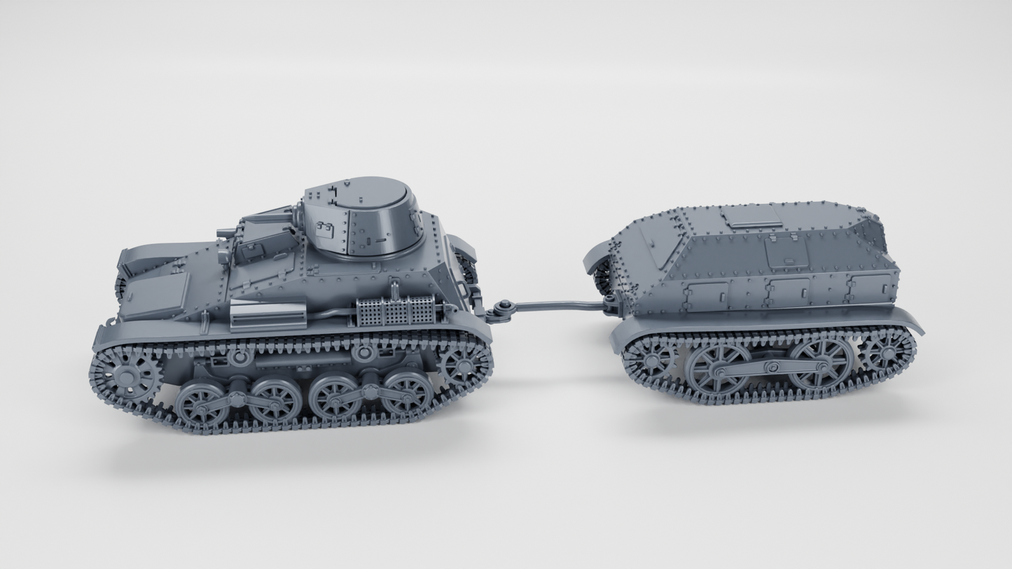 Type 94 Tankette and Trailer by Wargame3D