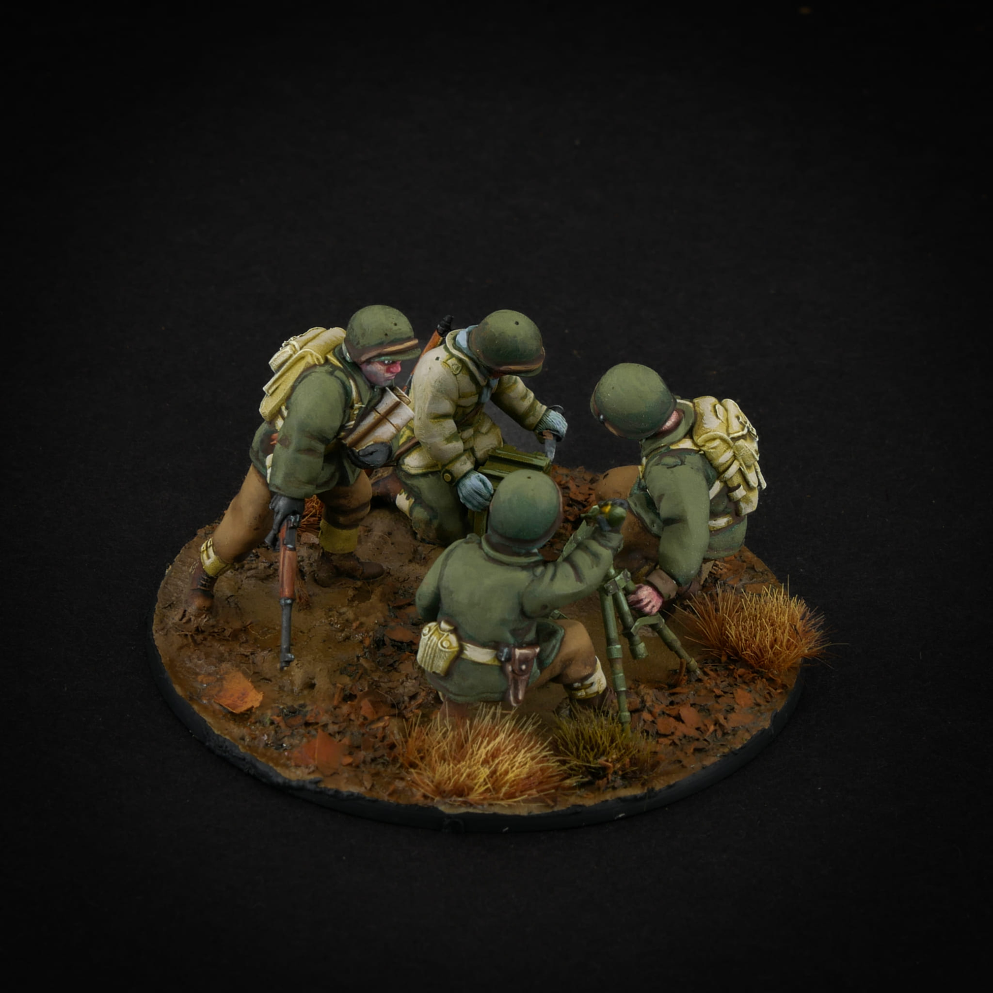 US Late War 60mm Mortar Team.