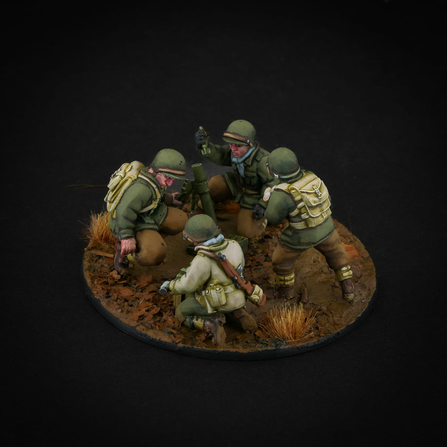 US Late War 60mm Mortar Team.