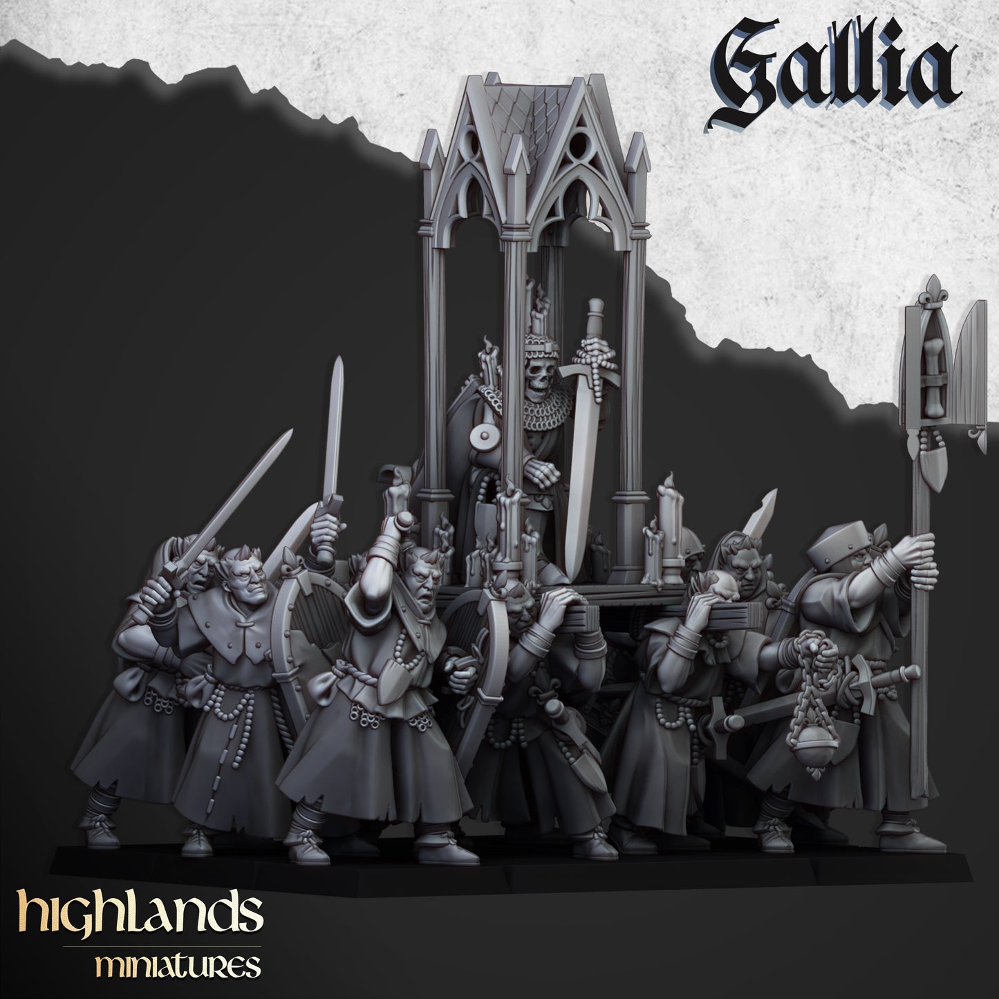 Gallia Pilgrims and Gallia Reliquary  by Highlands Miniatures