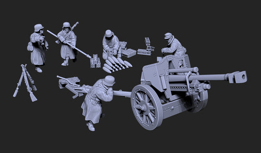 Late War German LeFH 18/40 and Crew from Just Some Miniatures.