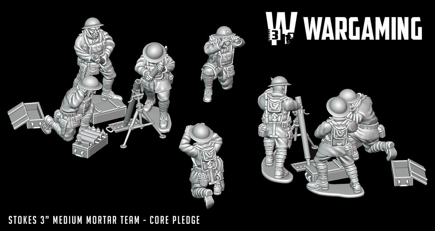 Great War USMC Stokes 3in Mortar Team by W3 Wargaming