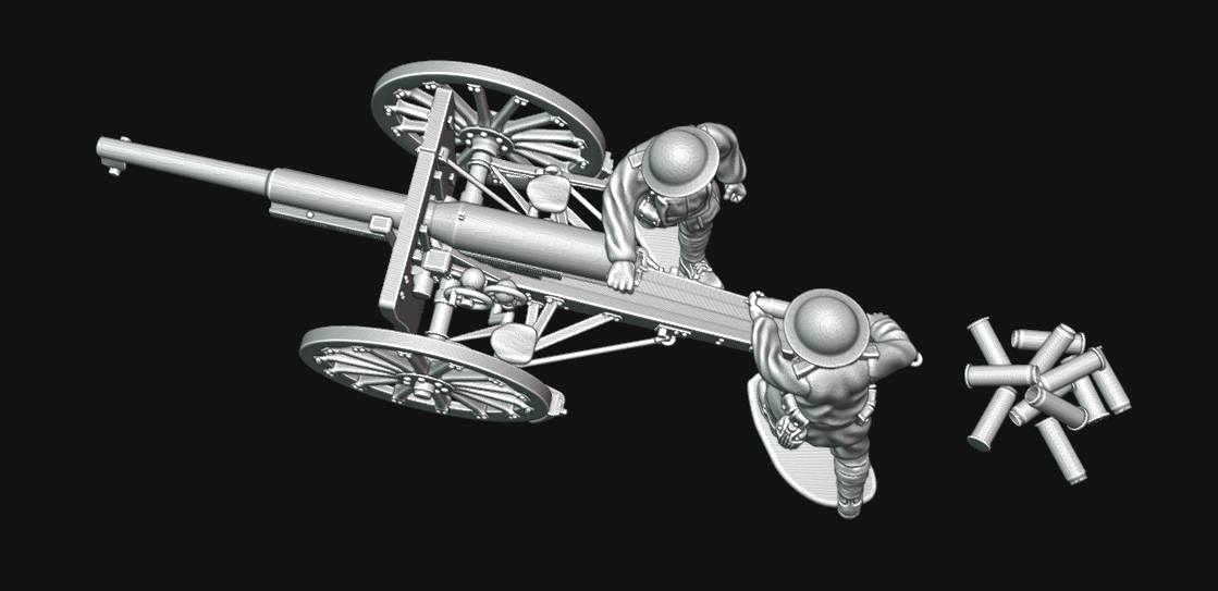 Great War USMC Canon de 75 modele 1897 and Crew by W3 Wargaming.