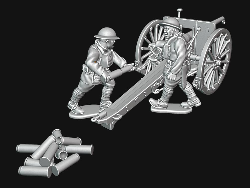 Great War USMC Canon de 75 modele 1897 and Crew by W3 Wargaming.