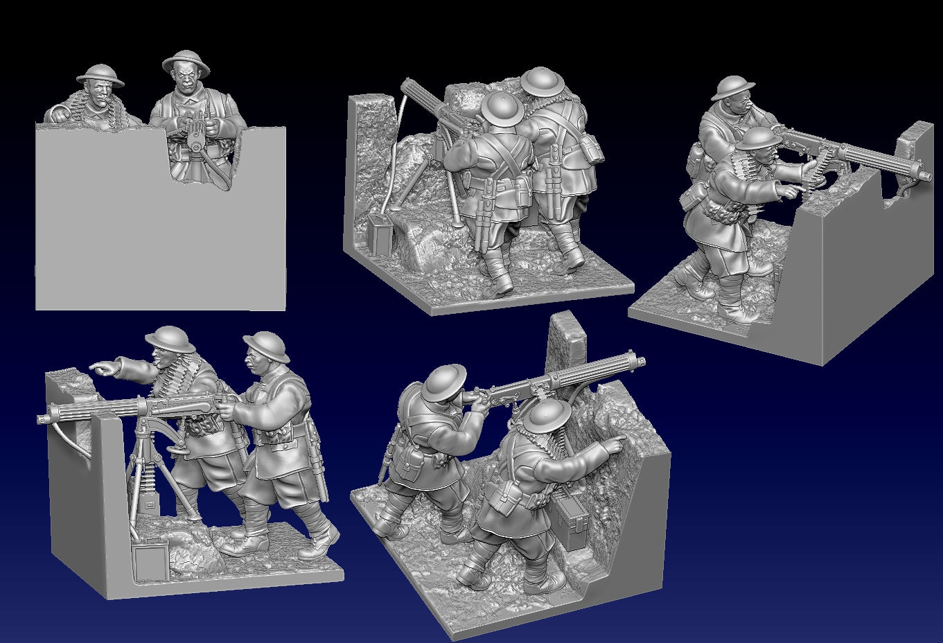 Great War Trench Vickers MG Team 3 by Weird Armies Reign