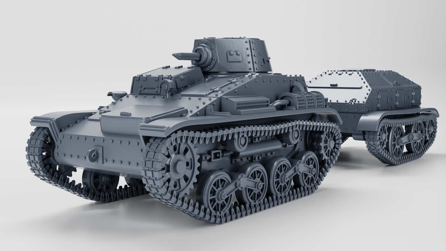 Type 94 Tankette and Trailer by Wargame3D