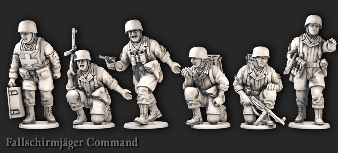 Early war Fallschirmjager 6 figures Command Set by Rafal Polkowski