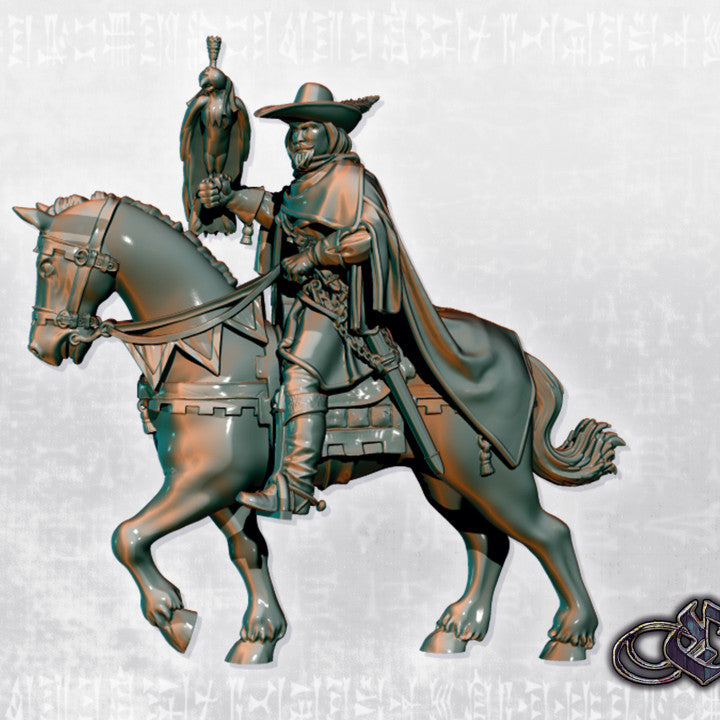 Nobleman Falconer on Horse by Ezipion miniatures