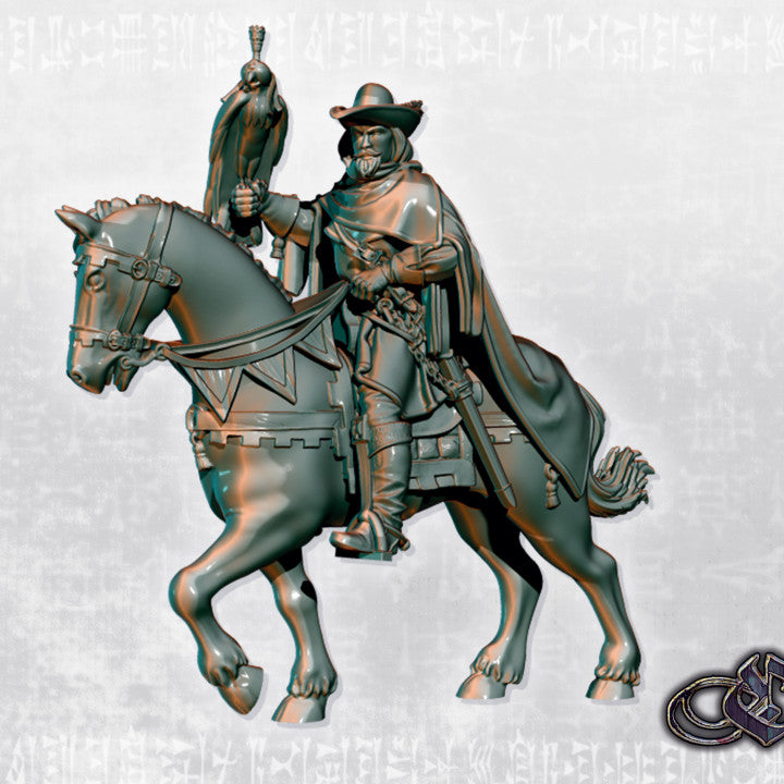 Nobleman Falconer on Horse by Ezipion miniatures