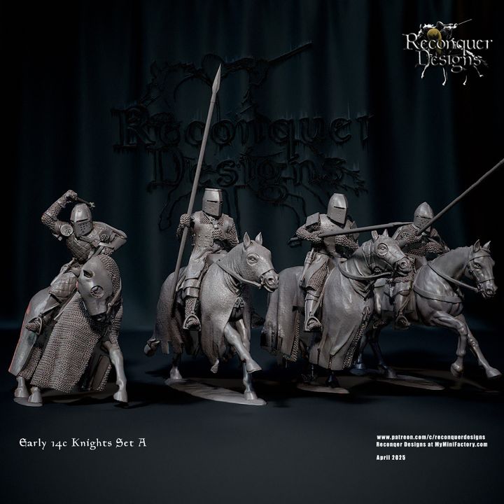 Early 14c Knights Set A (Mounted) by Reconquer Designs