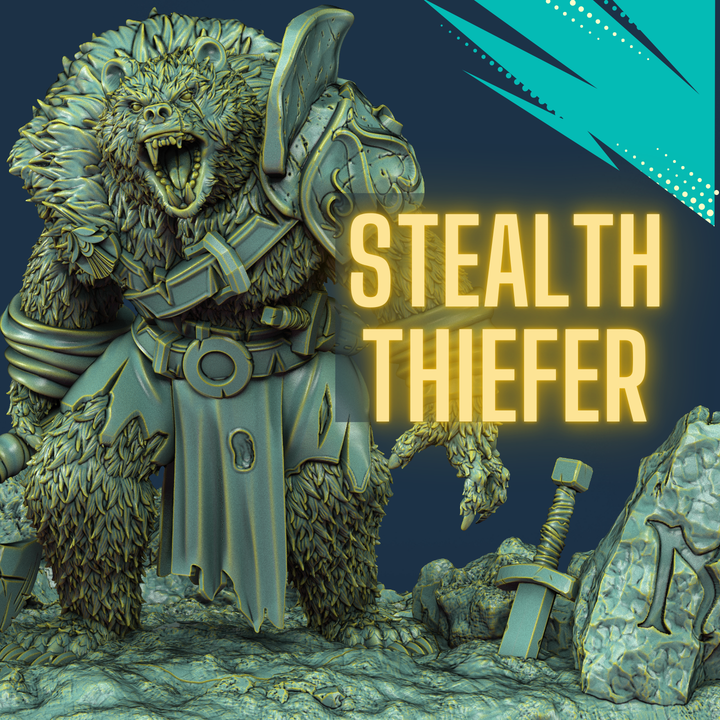 Raukhar the Berserker – Fantasy Bear Barbarian Warrior by Golden Thief Studio