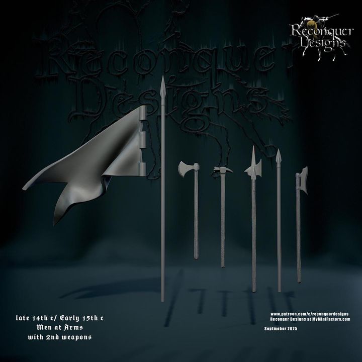 Late 14th/Early 15th c Men at Arms Two-Handed Weapons by Reconquer Designs