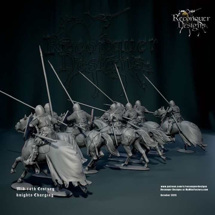 Mid 14th c Knights set B Charging by Reconquer Designs
