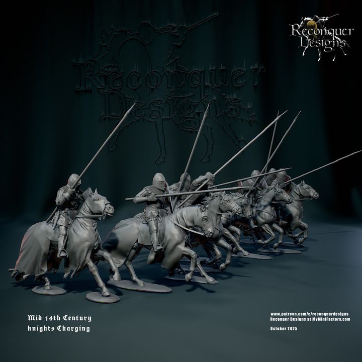Mid 14th c Knights set B Charging by Reconquer Designs