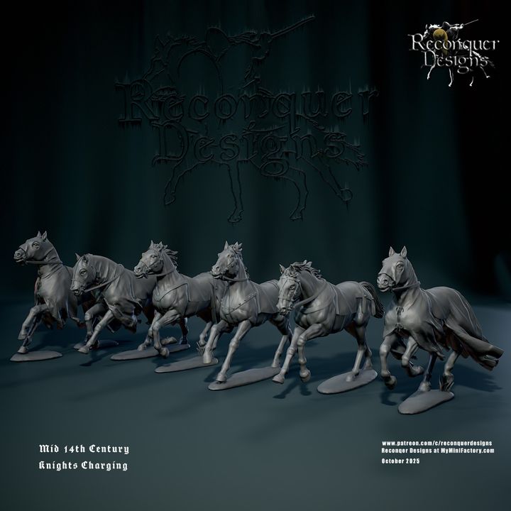Mid 14th c Knights set B Charging by Reconquer Designs