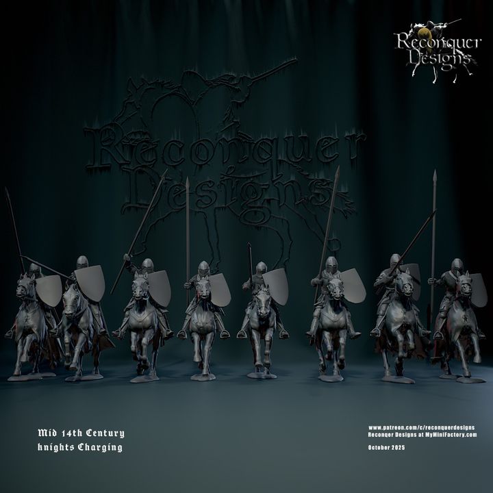Mid 14th c Knights set B Charging by Reconquer Designs