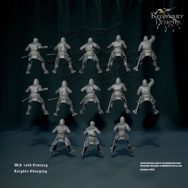 Mid 14th c Knights set B Charging by Reconquer Designs