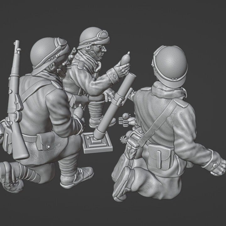 28mm french 60mm Brandt mortar and dragons portes by Colonel Muller