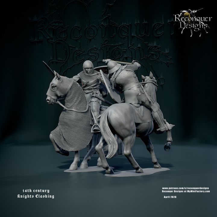 14th C Knights Clashing