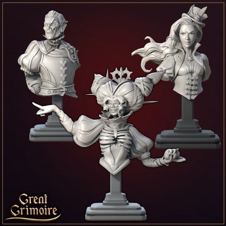 Heartless Queen, Alice,Knave of Hearts'(Busts) by Great Grimoire
