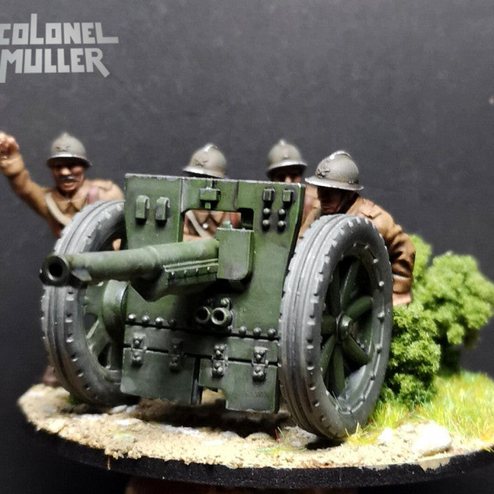 WW2 1940 french 75mm gun and crew by Colonel Muller