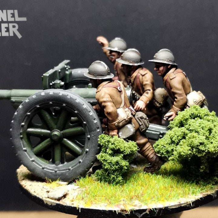 WW2 1940 french 75mm gun and crew by Colonel Muller