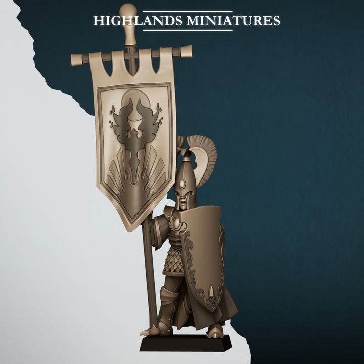 Aegean Elf with Banner by Highlands Miniatures
