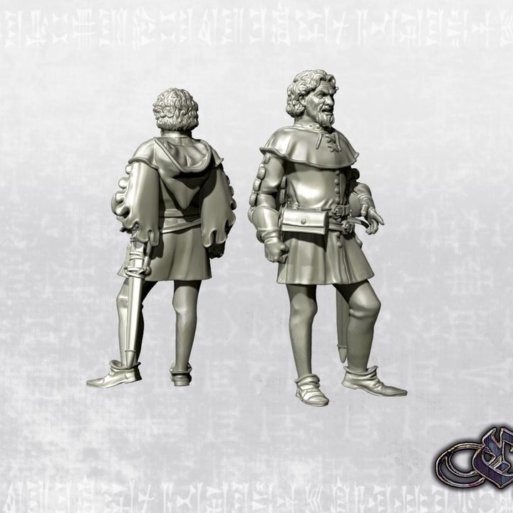 "Noble on foot Joking August'25 - 14th century" by Ezipion miniatures.