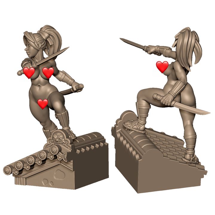 Female kunoichi with blades by Menagerie Miniature