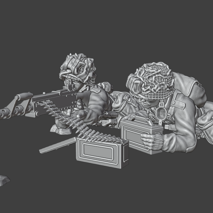 WW2 28mm US Airborne Team Firing by Colonel Muller