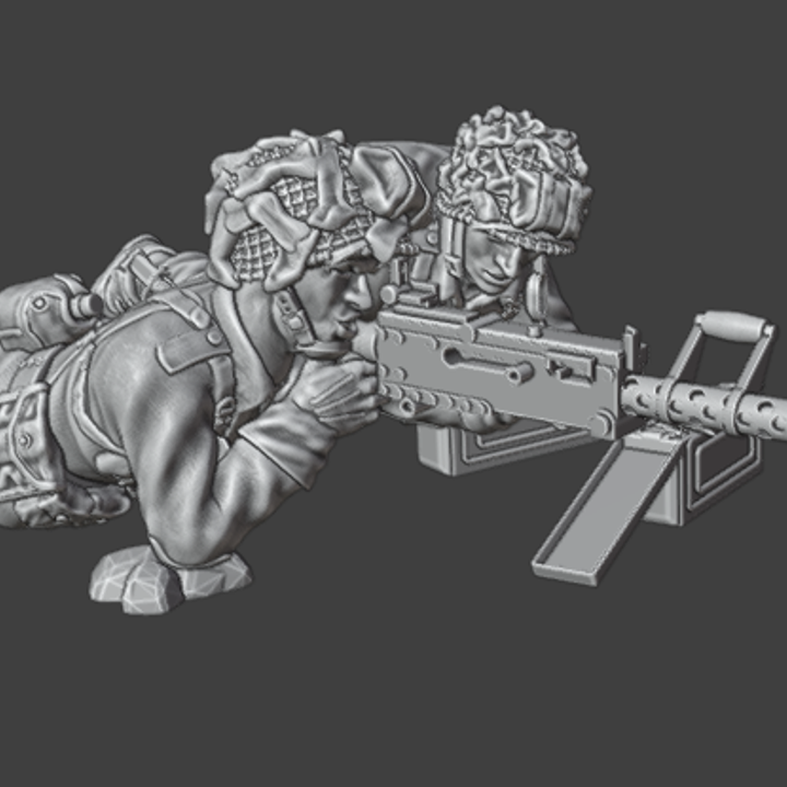 WW2 28mm US Airborne Team Firing by Colonel Muller