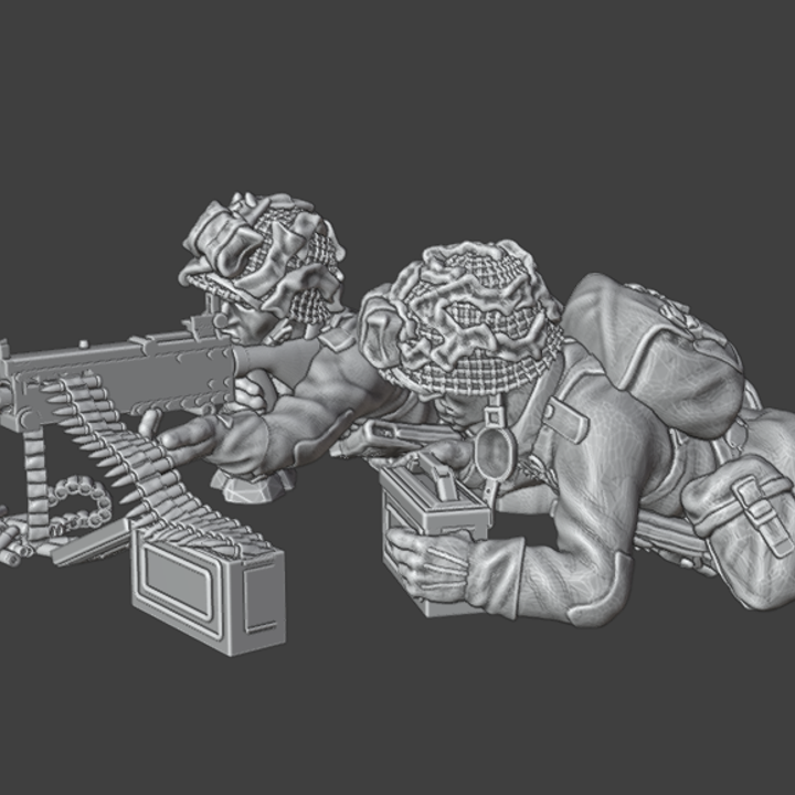 WW2 28mm US Airborne Team Firing by Colonel Muller