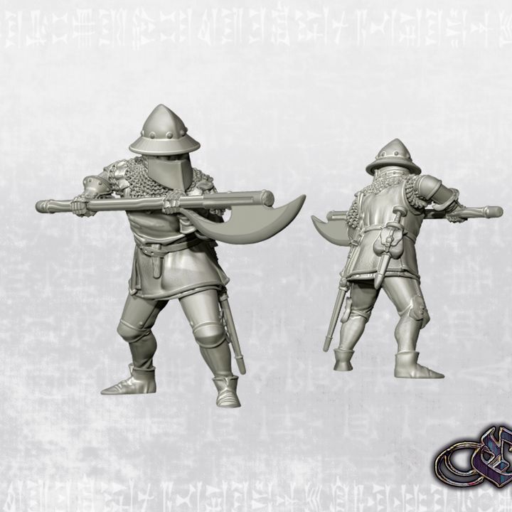 “Infantryman with halberd– 14th century” by Ezipion miniatures