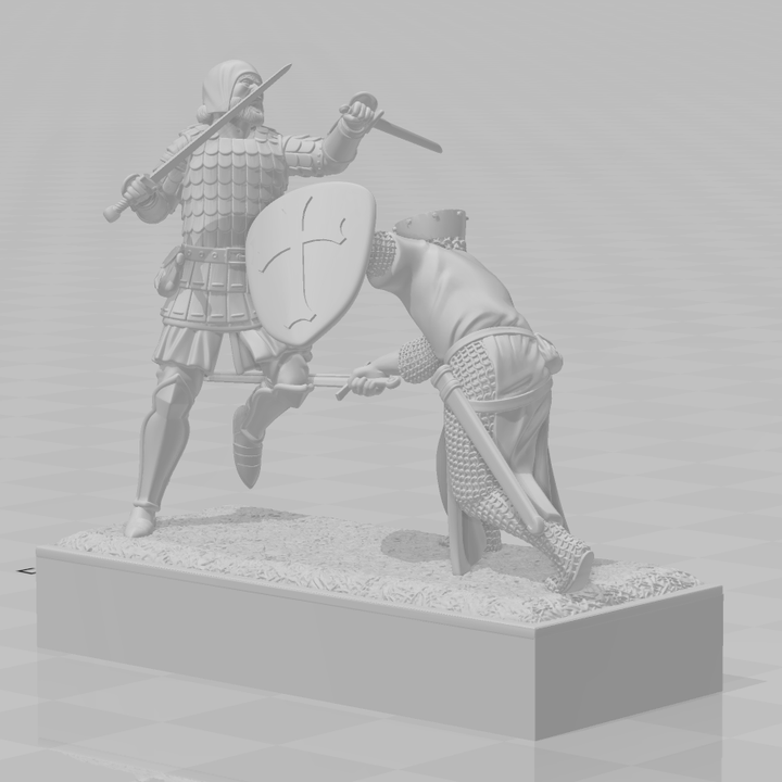 Medieval Duel Diorama – Danish Crusader vs. Kievan Rus Warrior.