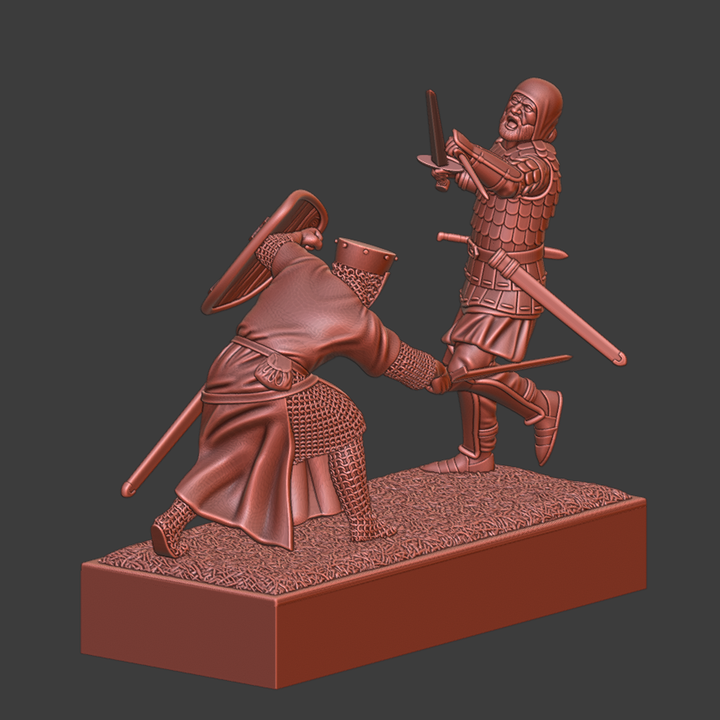 Medieval Duel Diorama – Danish Crusader vs. Kievan Rus Warrior.