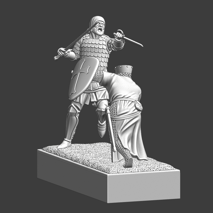Medieval Duel Diorama – Danish Crusader vs. Kievan Rus Warrior.