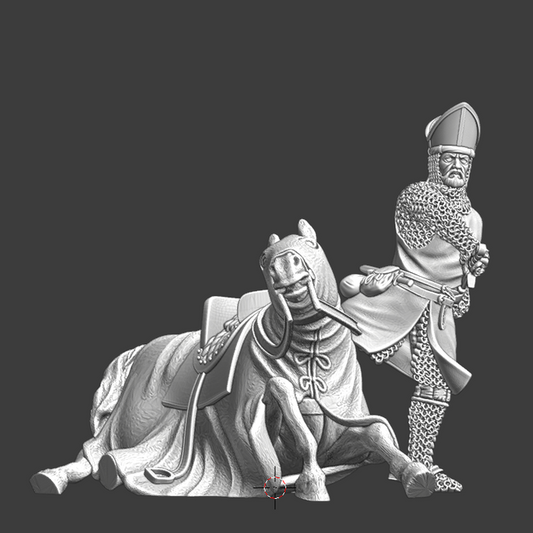Downed Medieval warrior Bishop - Small scene.
