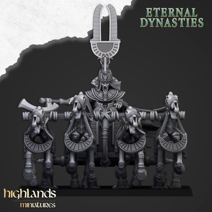 Eternal Pharaoh on chariot by Highlands Miniatures
