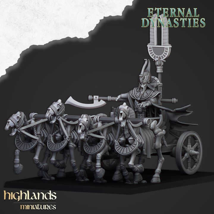 Eternal Pharaoh on chariot by Highlands Miniatures