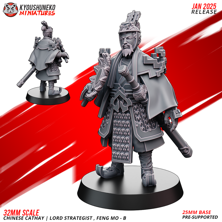 Chinese Cathay Lord Strategist Feng Mo 2 by Kyoushuneko Miniatures