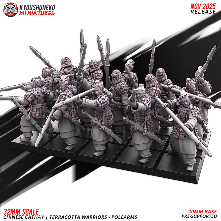 Chinese Cathay Terracotta warriors polearms by Kyoushuneko Miniatures