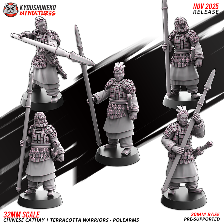 Chinese Cathay Terracotta warriors polearms 6 by Kyoushuneko Miniatures