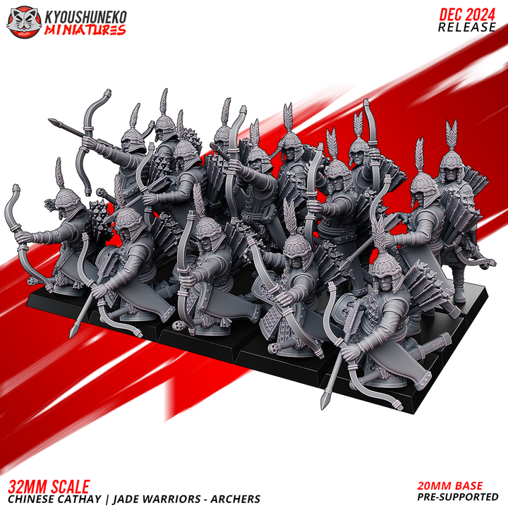 Chinese Cathay Jade Warriors Archers 1 by Kyoushuneko Miniatures