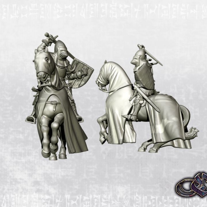 "Enrique de Cádiz & bascinet on warhorse - 14th century" by Ezipion miniatures