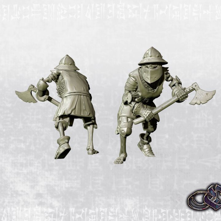 "Revived Man-at-arms with two-handed axe - July'26 - Dark 14th century" by Ezipion miniatures
