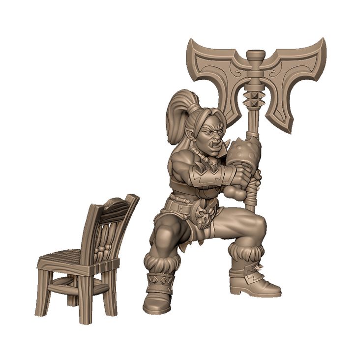 Team of adventure at tavern (warrior, swordman, wizard, musician) by Menagerie Miniature